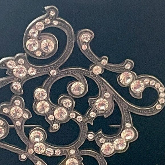 VNTG Large Ann Koplik Design Sparkling Brilliant Cut Pave Crystals Arabella Pin - Picture 2 of 5